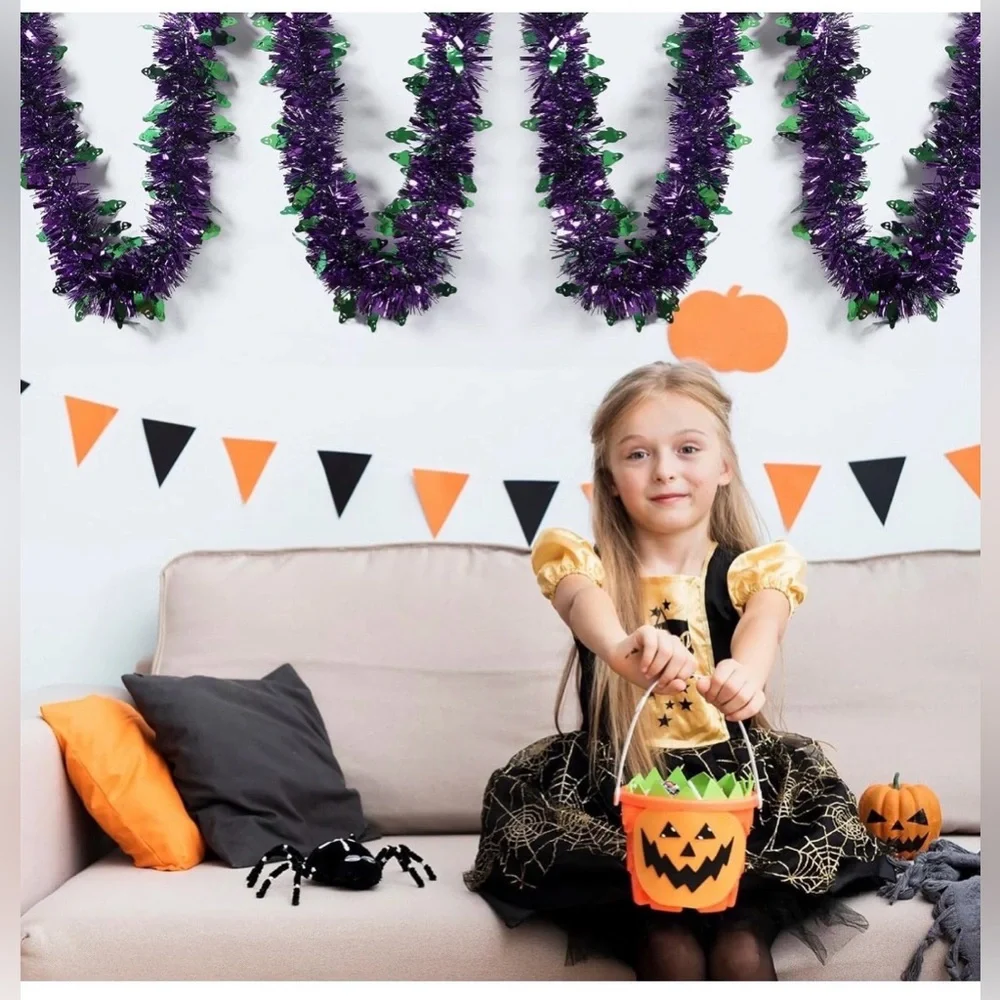Halloween Garland Ghost Holiday Metallic Tinsel Twist Hanging Party Decorations